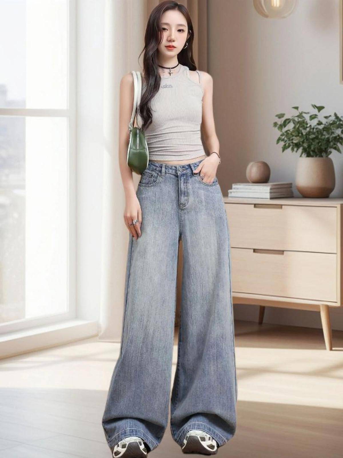 级拖地长裤气场更飒爽开元棋牌高个穿搭再升(图2)